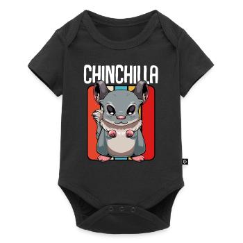 Chinchilla - mignon style rétro kawaii - Body à manches courtes Premium Bébé - noir - Devant