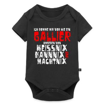 Gallier, Umgeben von Weiss, Kann & Macht Nix, Funn - Baby Premium Kurzarmbody - Schwarz - Vorne