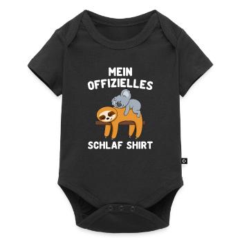 Mein Offizielles Schlaf Shirt Faultier Koala Relax - Baby Premium Kurzarmbody - Schwarz - Vorne