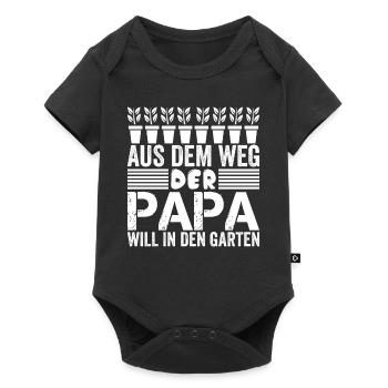 AUS DEM WEG DER PAPA WILL IN DEN GARTEN - Baby Premium Kurzarmbody - Schwarz - Vorne