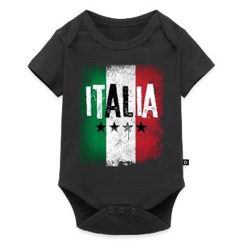 Italien Italia Fahne Flagge Retro Italy - Baby Premium short-sleeve bodysuit - black - Front