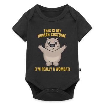 Wombat Marsupial Forest Safari Gift - Body à manches courtes Premium Bébé - noir - Devant