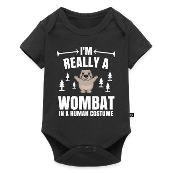 Wombat marsupial Australie cadeau - Body à manches courtes Premium Bébé - noir - Devant