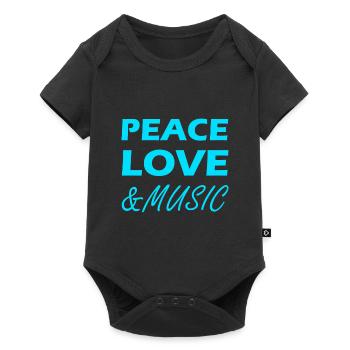 Peace Love & Music - Baby Premium short-sleeve bodysuit - black - Front