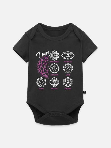 Chakra Lustiges Chakra - Baby Premium Kurzarmbody - Schwarz