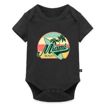 Miami Beach Summer Holiday USA 70s Touriste - Body à manches courtes Premium Bébé - noir - Devant