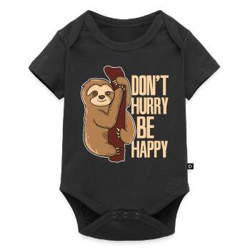 Funny Lazy Sloth Don't Hurry Be Happy Sloths - Baby Premium short-sleeve bodysuit - black - Front
