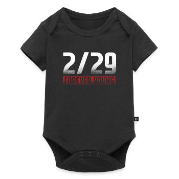 2 29 Forever Young Cadeau du 29 février - Body à manches courtes Premium Bébé - noir - Devant
