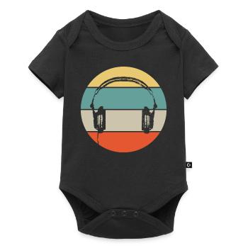 DJ techno rétro - Body à manches courtes Premium Bébé - noir - Devant