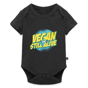 Vegan vegan - Baby Premium short-sleeve bodysuit - black - Front