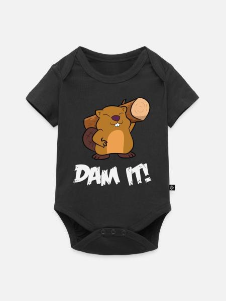 Lustiger Biber Staudamm Cooler Biber - Baby Premium Kurzarmbody - Schwarz