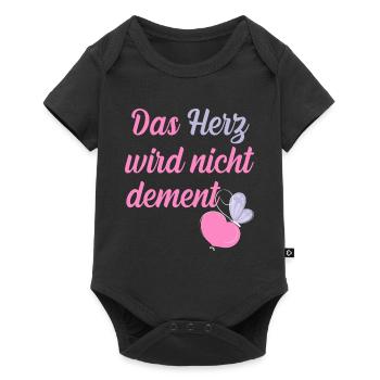 Das Herz wird nicht dement, Demenz, Schmetterling - Baby Premium Kurzarmbody - Schwarz - Vorne