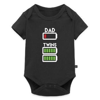 Father's day twin dad saying dad of twin gift - Baby Premium short-sleeve bodysuit - black - Front