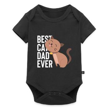Meilleur chat papa jamais cadeau de fête des pères papa papa - Body à manches courtes Premium Bébé - noir - Devant