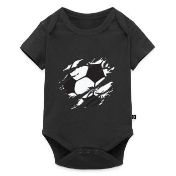 Fußball Fussball - Baby Premium Kurzarmbody - Schwarz - Vorne