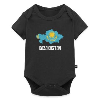 Drapeau de la République du Kazakhstan Kazakhstan Kazakhstan - Body à manches courtes Premium Bébé - noir - Devant