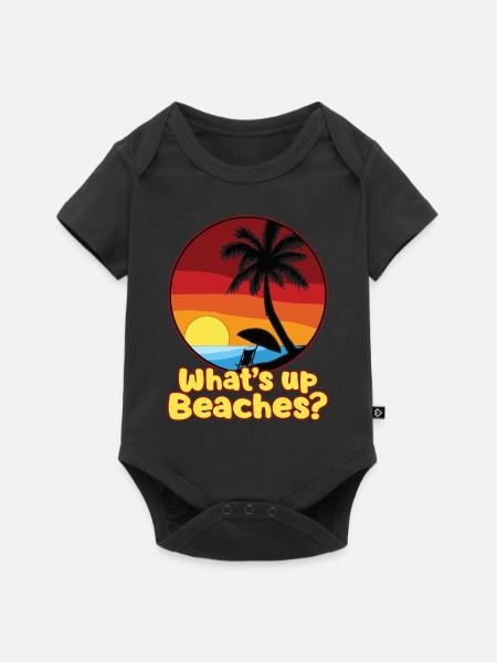WHATS UP BEACHES - Baby Premium Kurzarmbody - Schwarz