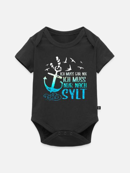 Küstenkind Norddeutschland Sylt Nordsee Geschenk - Baby Premium Kurzarmbody - Schwarz