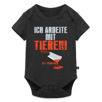 Metzger - Ich Arbeite Mit Tieren - Baby Premium Kurzarmbody - Schwarz - Vorne