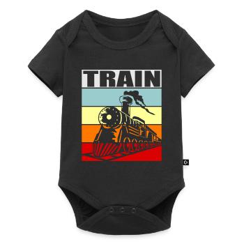 train - Baby Premium short-sleeve bodysuit - black - Front