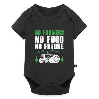 Pas d'agriculteurs, pas de nourriture, pas de futur tracteur agricole - Body à manches courtes Premium Bébé - noir - Devant