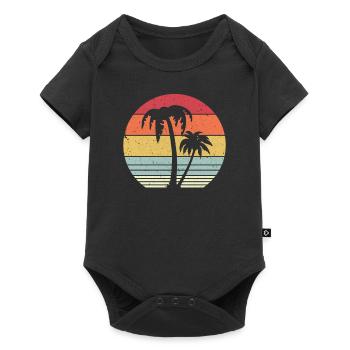 Palm Tree, Retro Tropical, Beach Graphic - Baby Premium short-sleeve bodysuit - black - Front