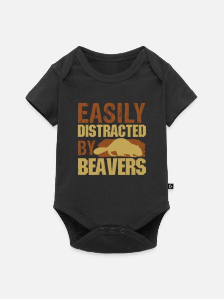 Biber - Baby Premium Kurzarmbody - Schwarz