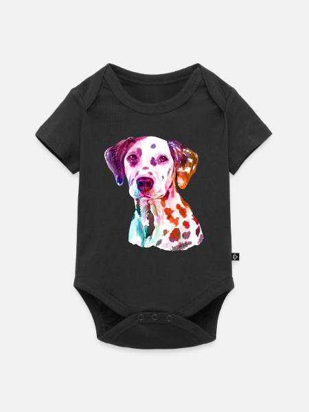 Dalmatiner Geschenk Hund - Baby Premium Kurzarmbody - Schwarz