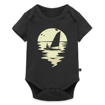 Voiliers navire yacht yacht voilier lune - Body à manches courtes Premium Bébé - noir - Devant