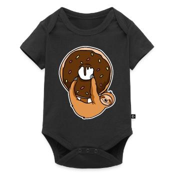 Funny Donuts Sloths Sloth With Donut - Baby Premium short-sleeve bodysuit - black - Front