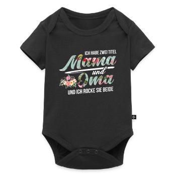 Mama Und Oma - Baby Premium Kurzarmbody - Schwarz - Vorne