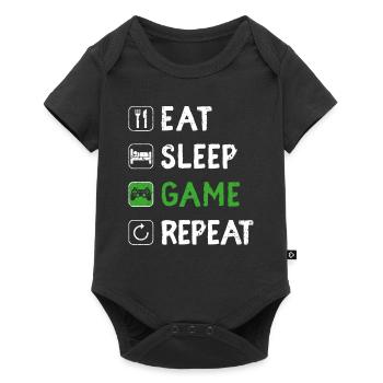 Funny Eat Sleep Game Repeat Video Gamer Gaming Lov - Baby Premium short-sleeve bodysuit - black - Front