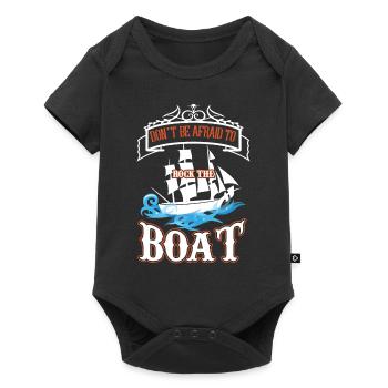 Bateau disant peur des vagues - Body à manches courtes Premium Bébé - noir - Devant
