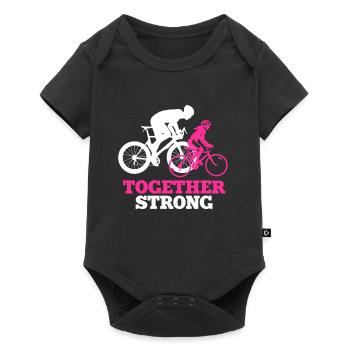 Équipe cycliste sportive père fille - Body à manches courtes Premium Bébé - noir - Devant