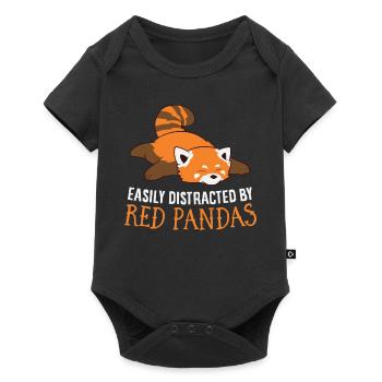 Easily Distracted By Red Pandas - Baby Premium short-sleeve bodysuit - black - Front