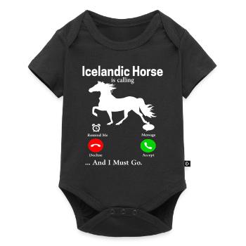 Cheval islandais Tölt Islande saga Isi cadeau Islandais - Body à manches courtes Premium Bébé - noir - Devant