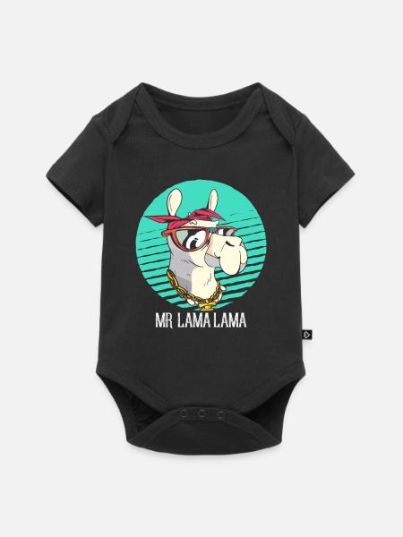 Llama - Baby Premium Kurzarmbody - Schwarz