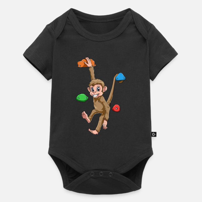 Boulder Monkey - mignon singe grimpant - Body à manches courtes Premium Bébé - noir