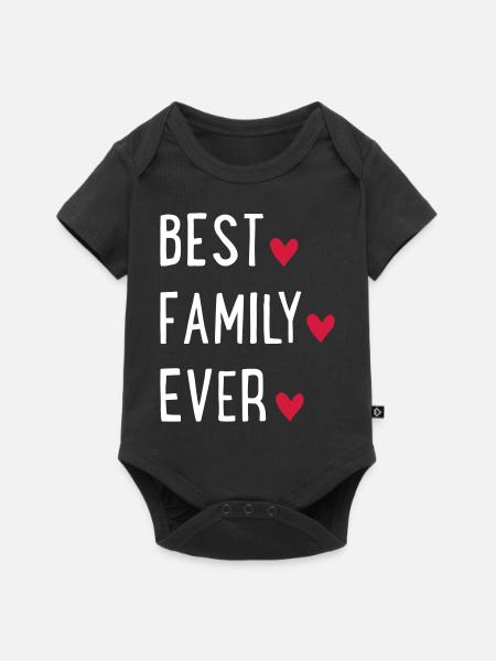 Beste Familie der Welt - Baby Premium Kurzarmbody - Schwarz