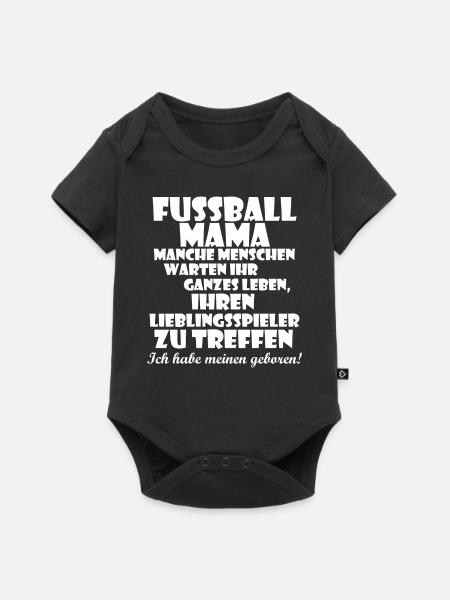 Fußball Mama - Baby Premium Kurzarmbody - Schwarz