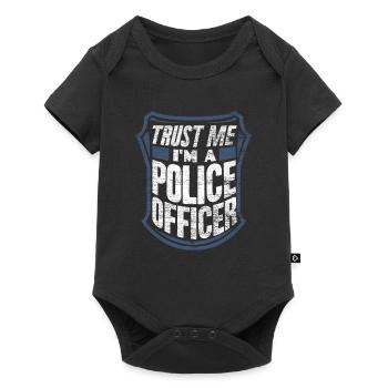Officier de police - Body à manches courtes Premium Bébé - noir - Devant