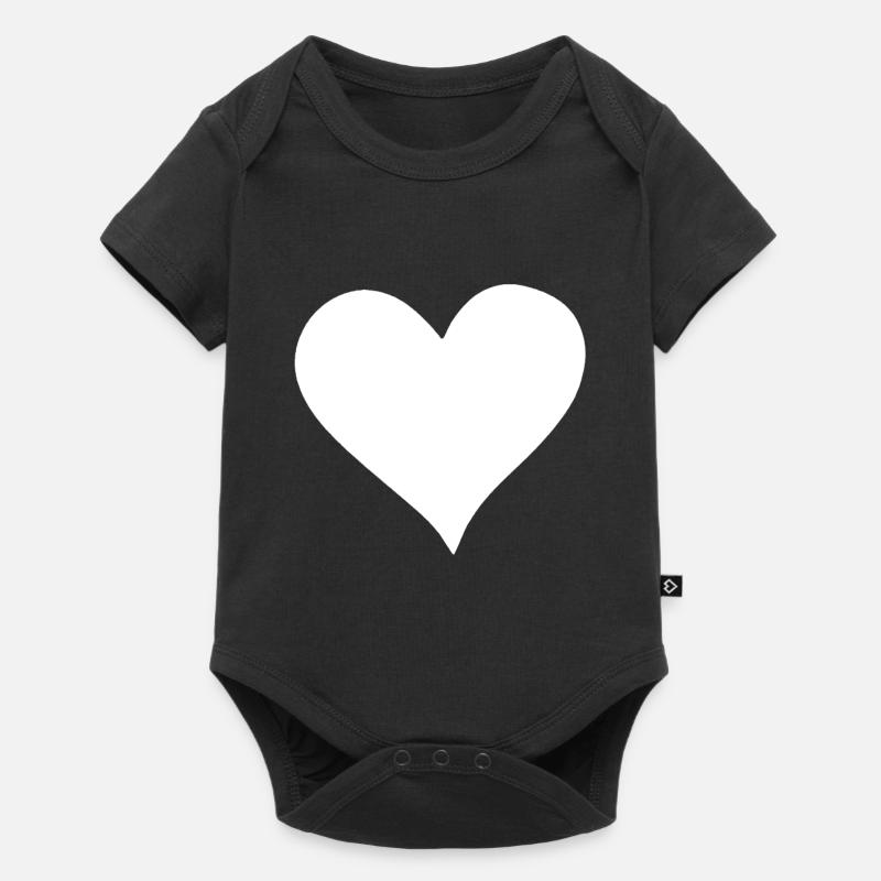 cœur - Body à manches courtes Premium Bébé - noir