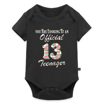Offizielle 13 Teenager 13. Geburtstag 13 Jahre alt - Baby Premium Kurzarmbody - Schwarz - Vorne
