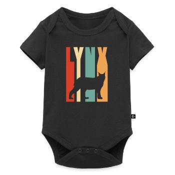Luchs Wildkatze Shirt Geschenkidee - Baby Premium Kurzarmbody - Schwarz - Vorne