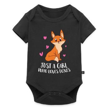 Une fille Le renard aime les filles renards - Body à manches courtes Premium Bébé - noir - Devant