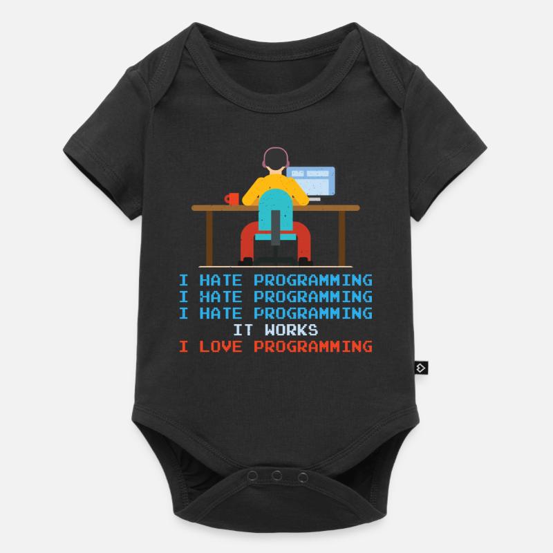 Programmierer - I Hate Programming - Baby Premium Kurzarmbody - Schwarz