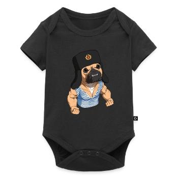 Russian French Bulldog Dog - Baby Premium short-sleeve bodysuit - black - Front