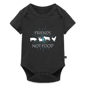 Friends not Food retro - Baby Premium short-sleeve bodysuit - black - Front