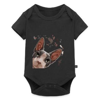 Curious Sphynx Cat - Baby Premium short-sleeve bodysuit - black - Front