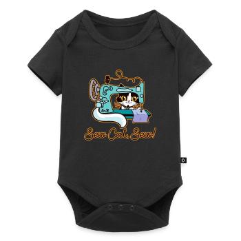 Sewing cat hobby tailor humor - Baby Premium short-sleeve bodysuit - black - Front
